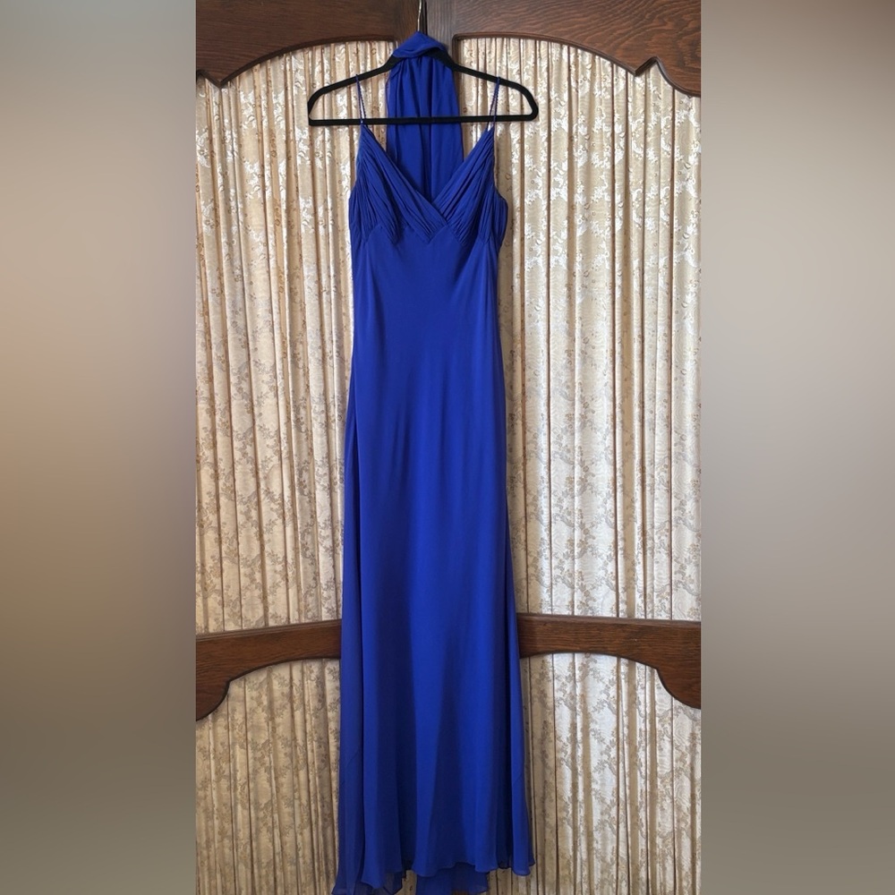Elegant GILAR Blue Vintage Silk Gown M